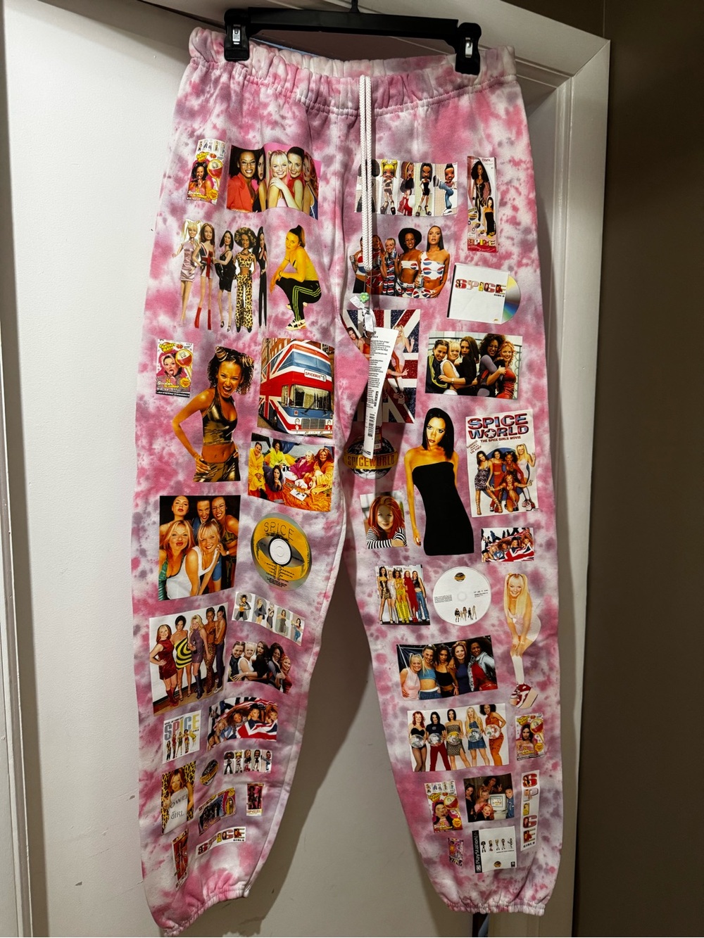 Pink Tie-Dye Spice World Graphic Joggers